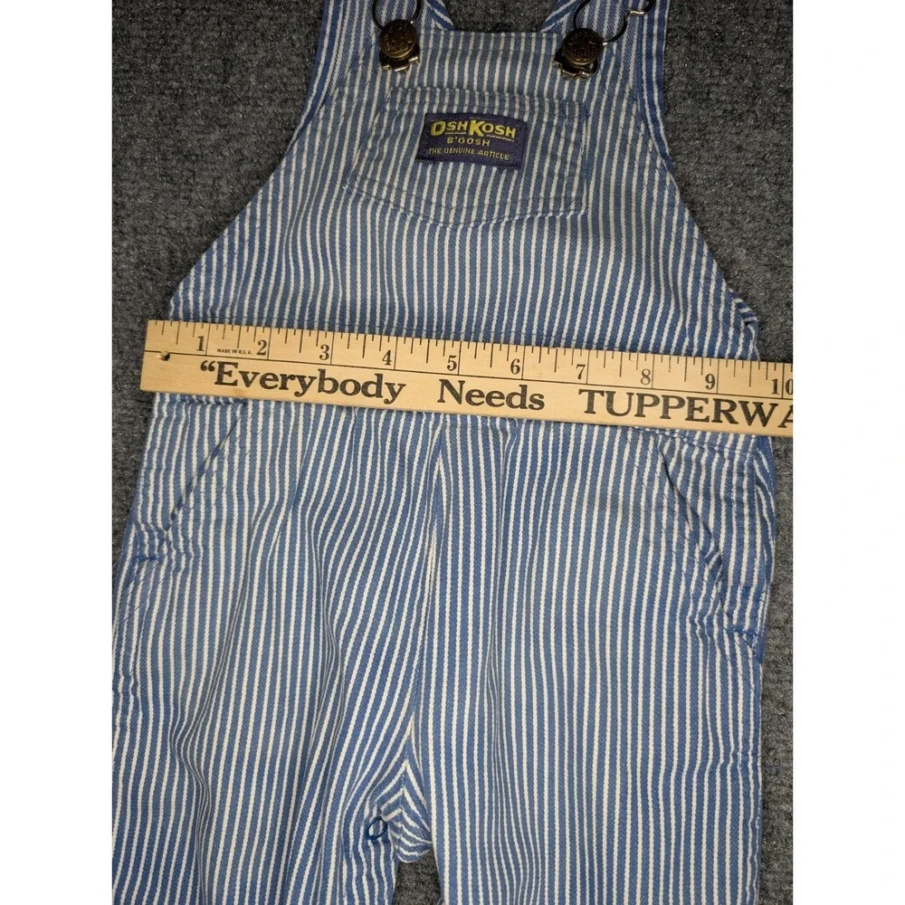 Vintage OshKosh B'Gosh‎ Vestbak Overalls 18 Months Baby Railroad Stripe USA Made